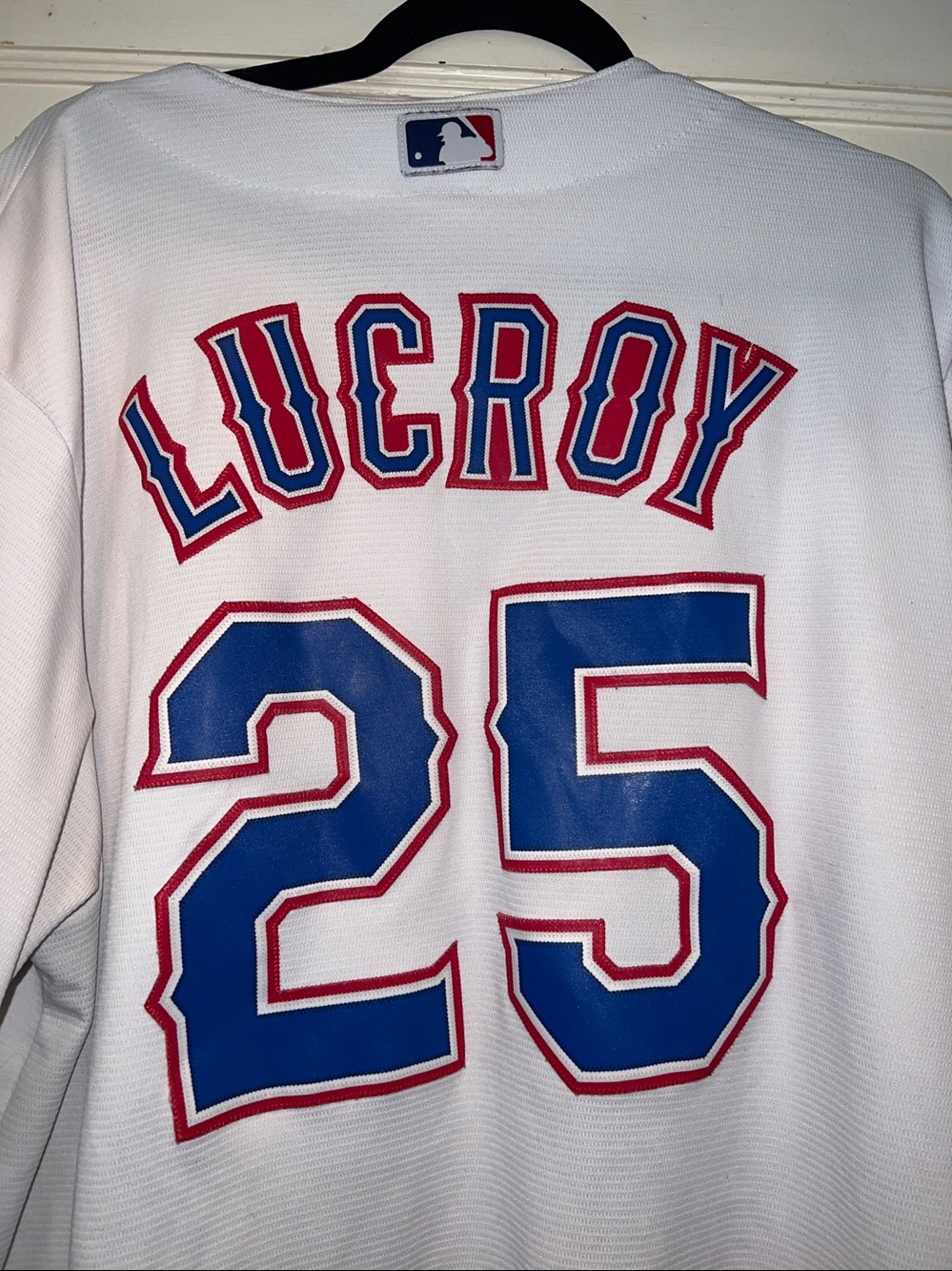 Vintage Texas Rangers Lucroy 25 Majestic baseball jersey XL